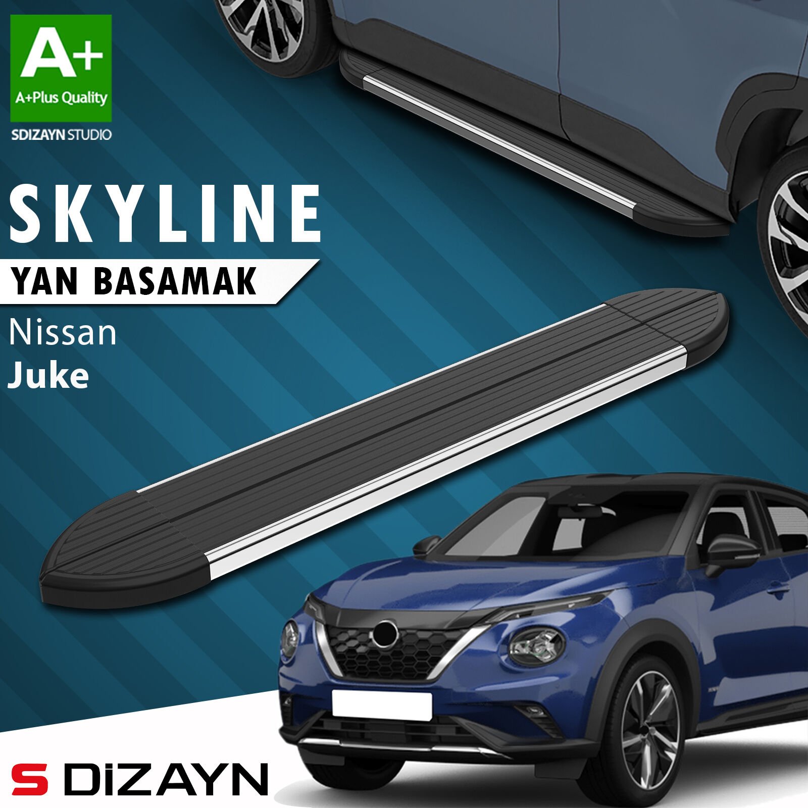 S-Dizayn Nissan Juke 2 Skyline Krom Yan Basamak 173 Cm 2019 Üzeri A+ Kalite