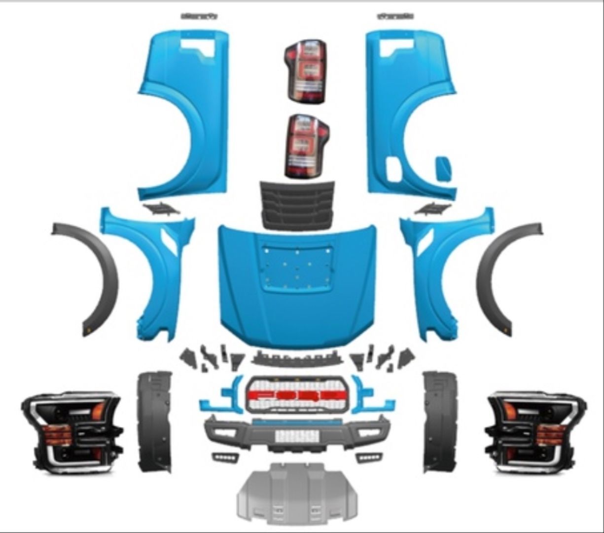 Ford Ranger Uyumlu F150 Raptor Dönüşüm Full - Far Kaşı