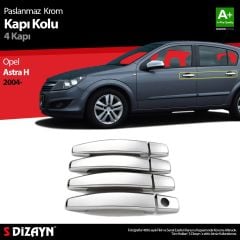 Opel Astra Uyumlu H Krom Kapı Kolu 4 Kapı 2004 Üzeri