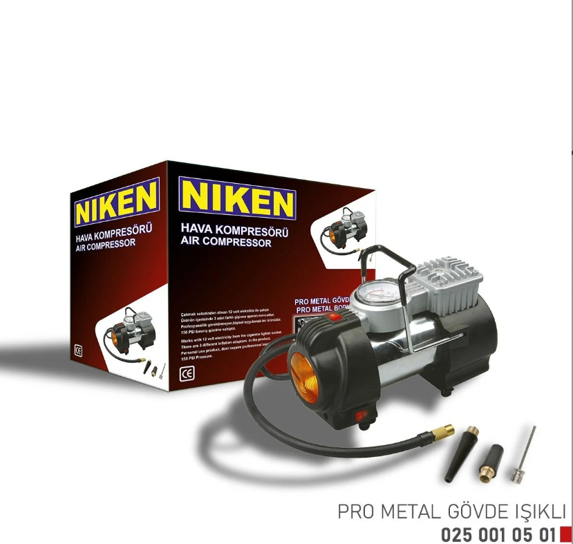 Niken Hava Kompresörü Metal Gövde Işıklı