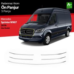 Mercedes Sprinter Uyumlu W907 Krom Ön Panjur Dar Model 5 Parça 2018 Üzeri