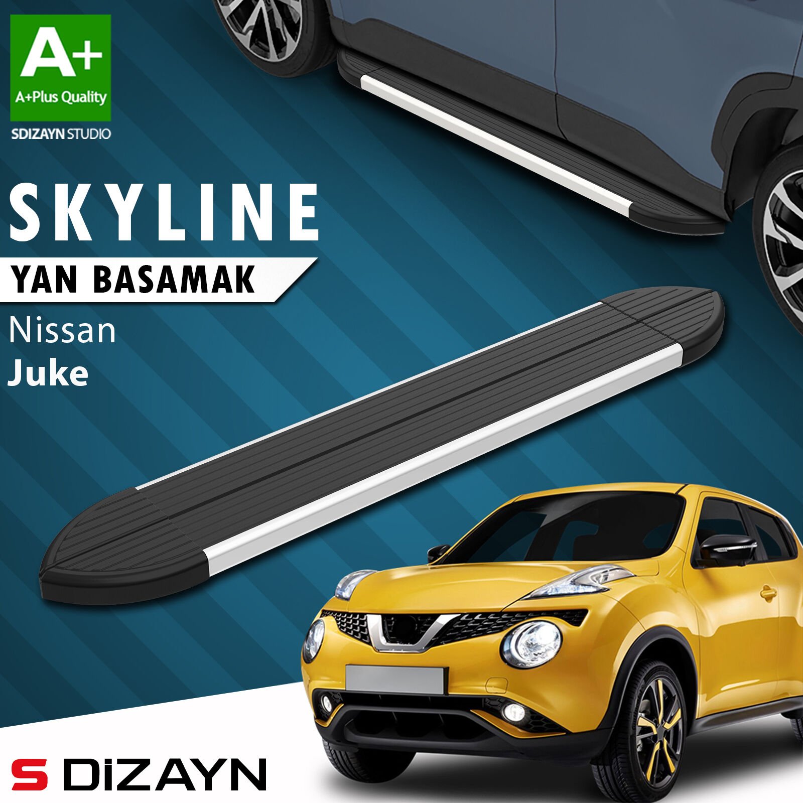 S-Dizayn Nissan Juke Skyline Aluminyum Yan Basamak 173 Cm 2010-2018 A+ Kalite