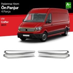 Volkswagen Crafter Uyumlu Krom Ön Panjur 4 Parça 2017 Üzeri