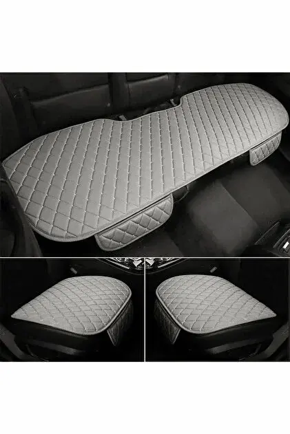 Space Deri Kilim Minder Gri-Beyaz / KLMNY177