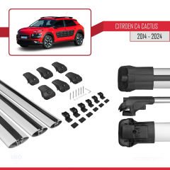 Citroen C4 Cactus 2014 ve Sonrası ile uyumlu ACE-1 Ara Atkı Tavan Barı GRİ 3 ADET BAR