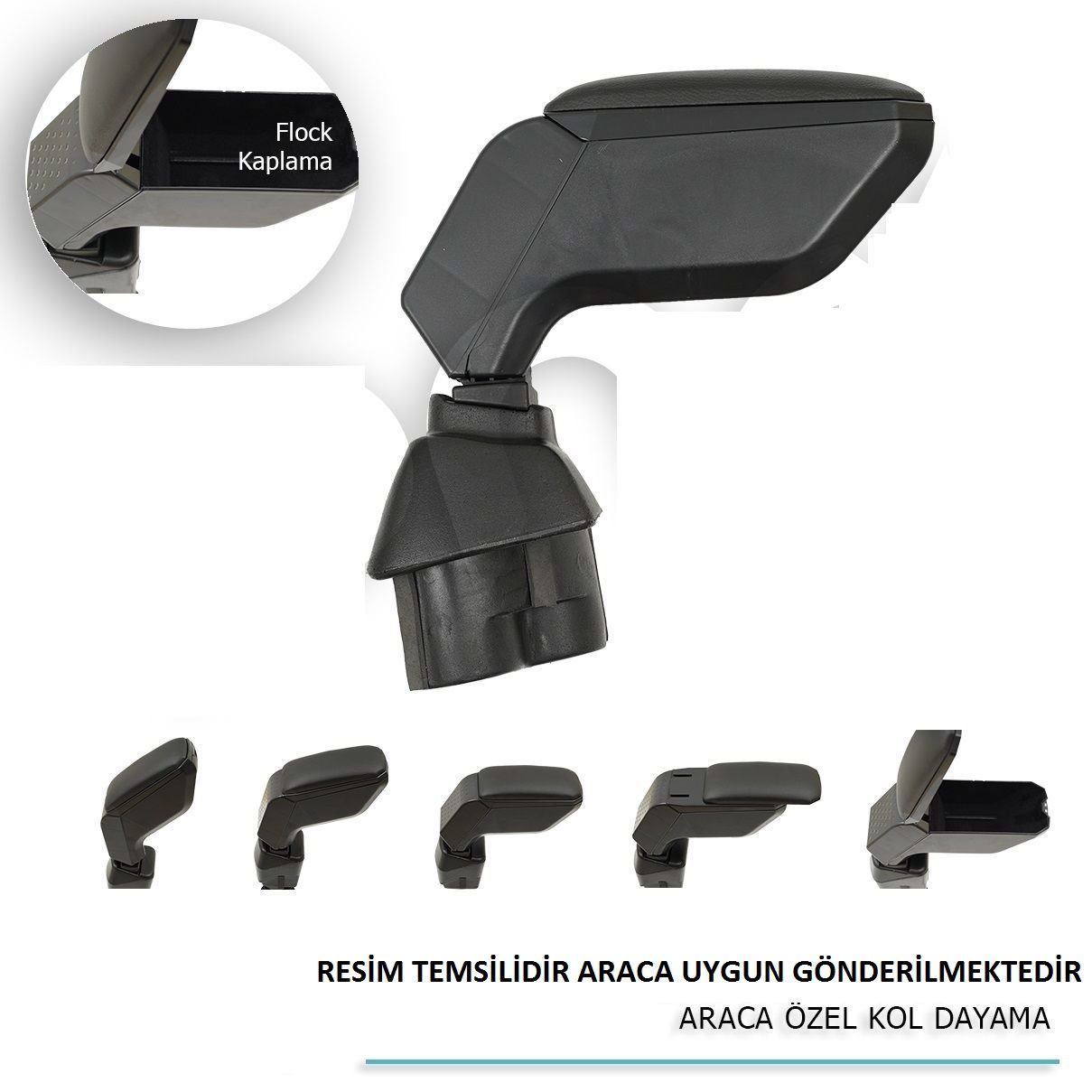 Renault Clio Uyumlu 5 Araca Özel Kol Dayama Siyah 2019+ Parça