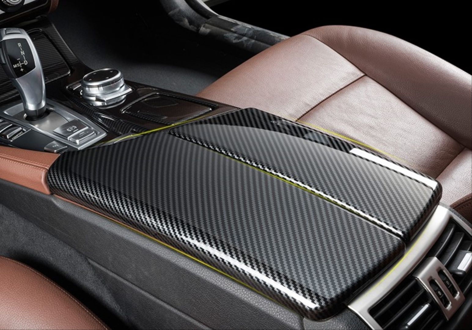 Bmw 5 Uyumlu Serisi F10 Kol Dayama Kaplama - Karbon