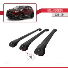 Nissan Qashqai 2010-2014 Arası ile uyumlu ACE-1 Ara Atkı Tavan Barı SİYAH 3 ADET BAR