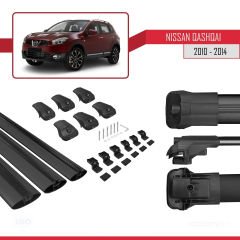 Nissan Qashqai 2010-2014 Arası ile uyumlu ACE-1 Ara Atkı Tavan Barı SİYAH 3 ADET BAR