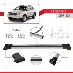 Lincoln MKX 2007-2015 Arası ile uyumlu FLY Model Ara Atkı Tavan Barı GRİ