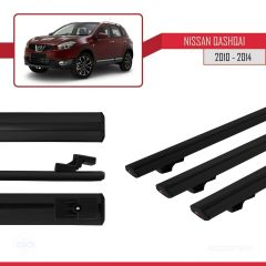 Nissan Qashqai 2010-2014 Arası ile uyumlu Basic Model Ara Atkı Tavan Barı SİYAH 3 ADET