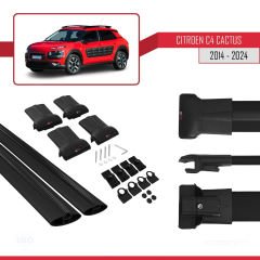 Citroen C4 Cactus 2014 ve Sonrası ile Uyumlu FLY Model Ara Atkı Tavan Barı SİYAH