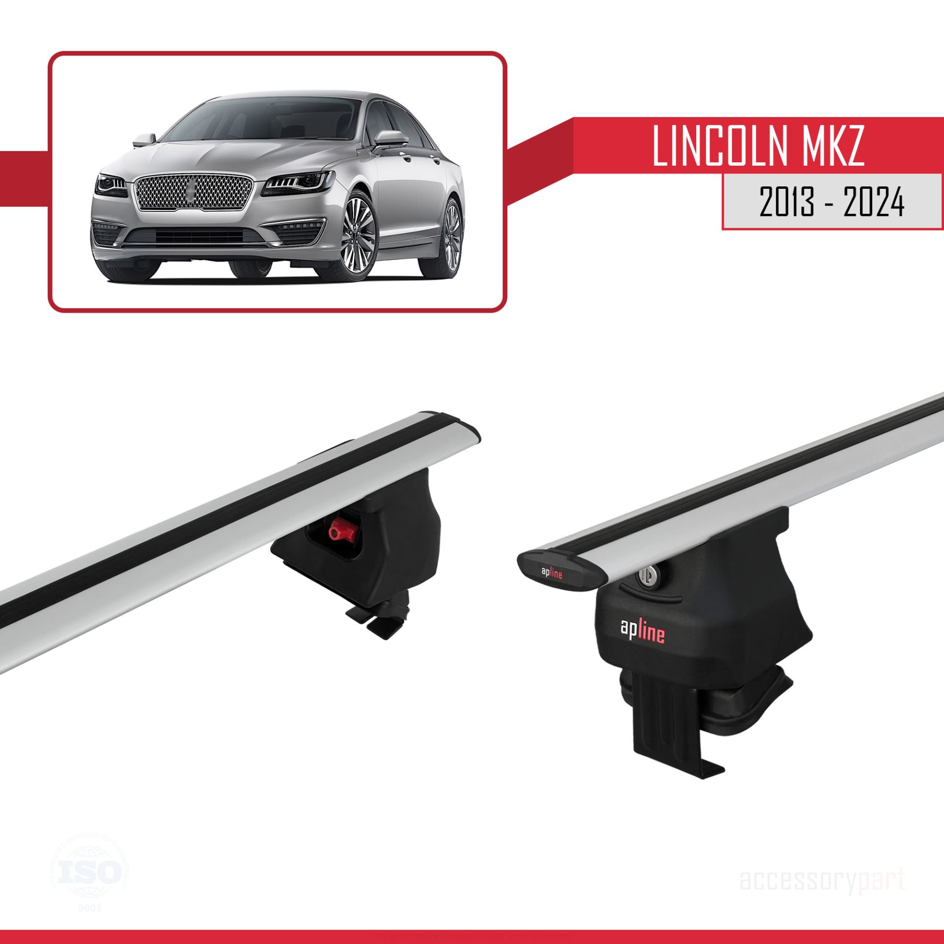 Lincoln Mk-Z II 2013 ve Sonrası ile uyumlu ACE-4 Ara Atkı Tavan Barı GRİ