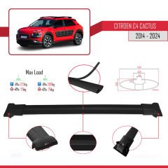 Citroen C4 Cactus 2014 ve Sonrası ile Uyumlu FLY Model Ara Atkı Tavan Barı SİYAH 3 ADET BAR