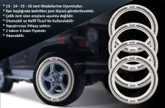 Lada Uyumlu 16 Jant B-B-S Testere Lastik Yanağı Beyaz Renk 1 Takım 4 Adet
