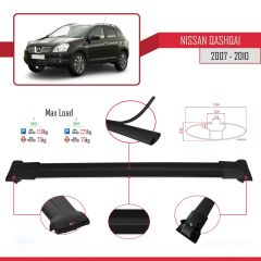 Nissan Qashqai 2010-2014 Arası ile uyumlu FLY Model Ara Atkı Tavan Barı SİYAH