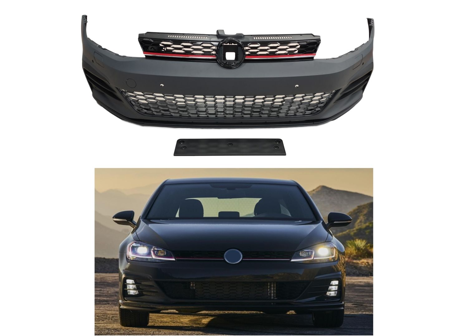 Volkswagen Golf Uyumlu 7,5 2018-2020 Gti Ön Tampon Ve Panjur Seti