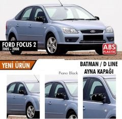 Ford Focus Uyumlu 2 (2005-2008) Batman Yarasa Ayna Kapağı (Parlak Siyah)