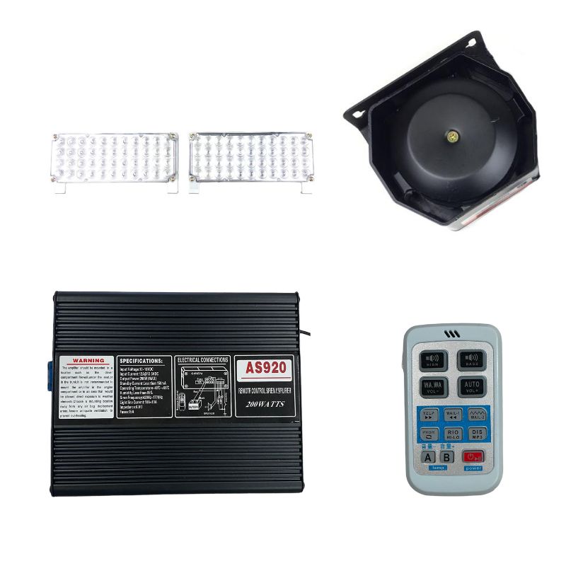 Mikrofonlu Led İkaz Lamba Metal Uzaktan Kumandalı (13 Sesli) Siren/Sssr45