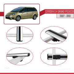Citroen C4 Grand Picasso 2007-2013 Arası ile uyumlu Basic Model Ara Atkı Tavan Barı GRİ 3 ADET