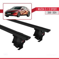 Mazda 3 / 3 Sport / Axela (BP) 2019 ve Sonrası ile uyumlu ACE-4 Ara Atkı Tavan Barı SİYAH