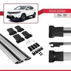 Nissan Qashqai 2014-2017 Arası ile uyumlu FLY Model Ara Atkı Tavan Barı GRİ
