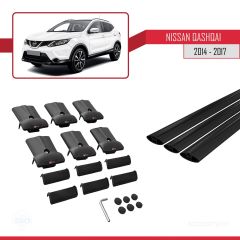 Nissan Qashqai 2014-2017 Arası ile Uyumlu FLY Model Ara Atkı Tavan Barı SİYAH 3 ADET BAR