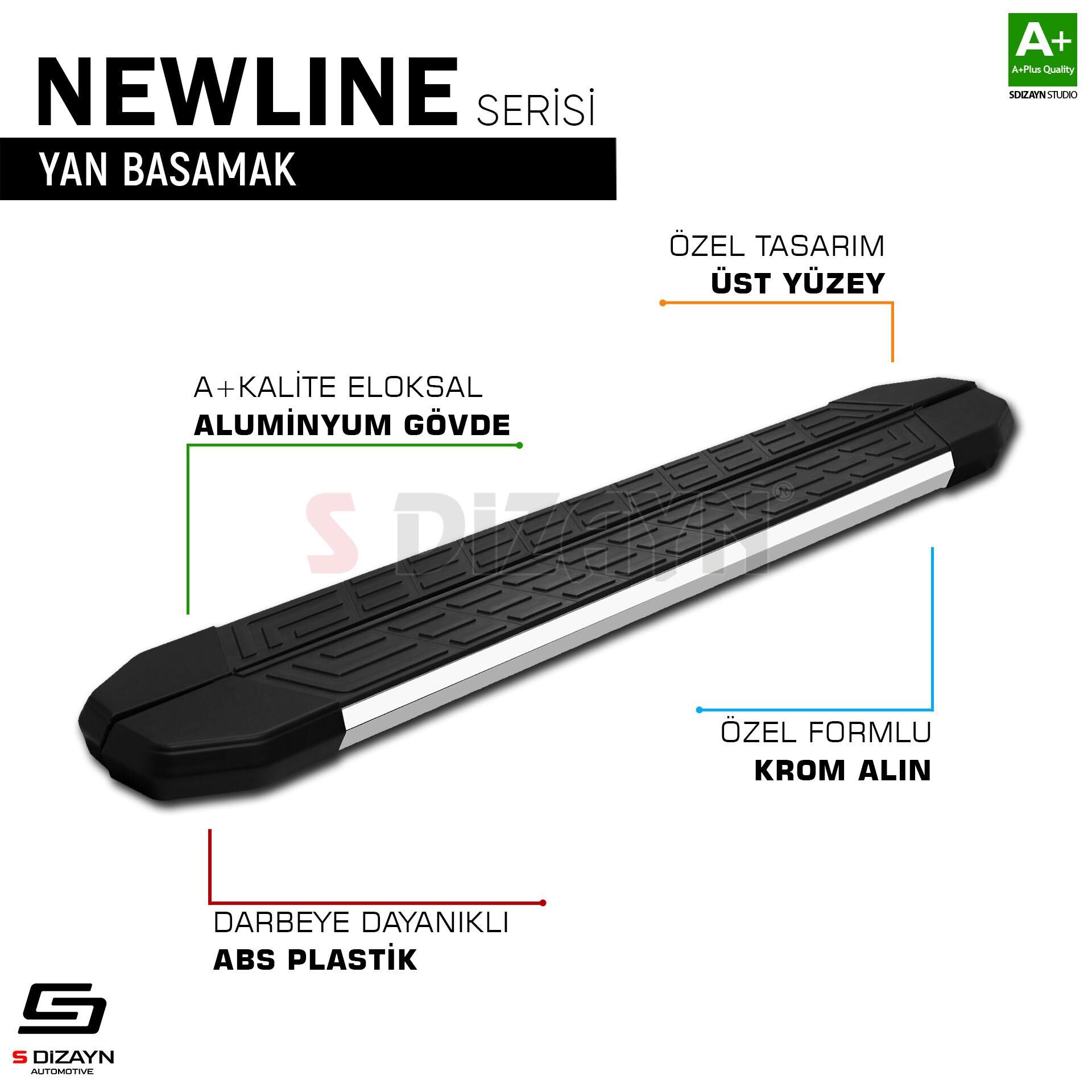 S-Dizayn VW Crafter Van NewLine Krom Yan Basamak 263 Cm 2006-2017 A+ Kalite