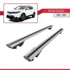 Nissan Qashqai 2014-2017 Arası ile uyumlu HOOK Model Anahtar Kilitli Ara Atkı Tavan Barı GRİ