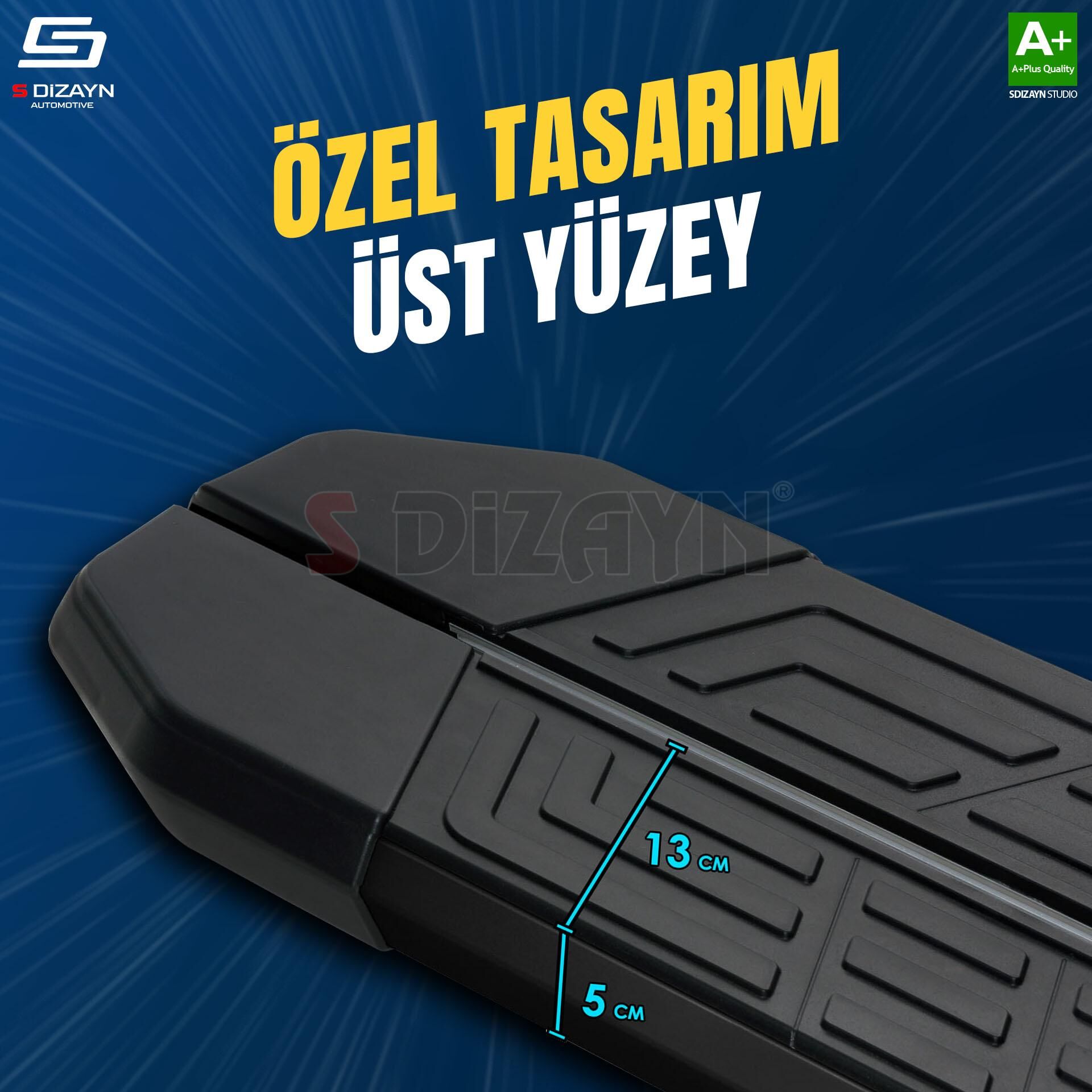 S-Dizayn VW Crafter Van NewLine Siyah Yan Basamak 263 Cm 2006-2017 A+ Kalite