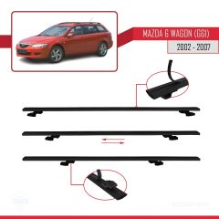 Mazda 6 (GG1) 2002-2007 Arası ile uyumlu Basic Model Ara Atkı Tavan Barı SİYAH 3 ADET