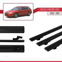 Mazda 6 (GG1) 2002-2007 Arası ile uyumlu Basic Model Ara Atkı Tavan Barı SİYAH 3 ADET