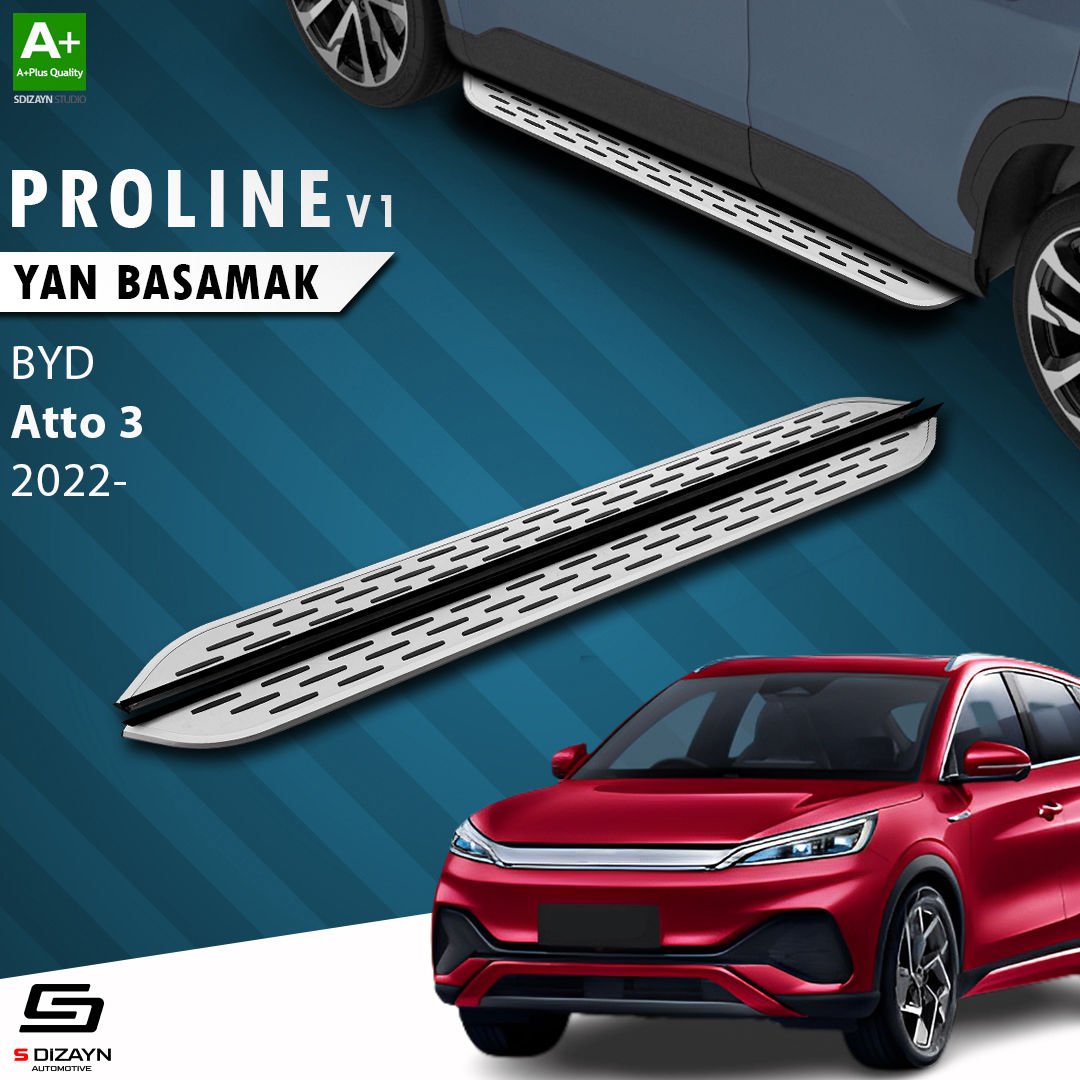 S-Dizayn BYD Atto 3 OEM Still Pro V1 Aluminyum Yan Basamak 193 Cm 2022 Üzeri
