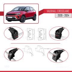 Vauxhall CROSSLAND 2020 ve Sonrası ile uyumlu ACE-2 Ara Atkı Tavan Barı GRİ