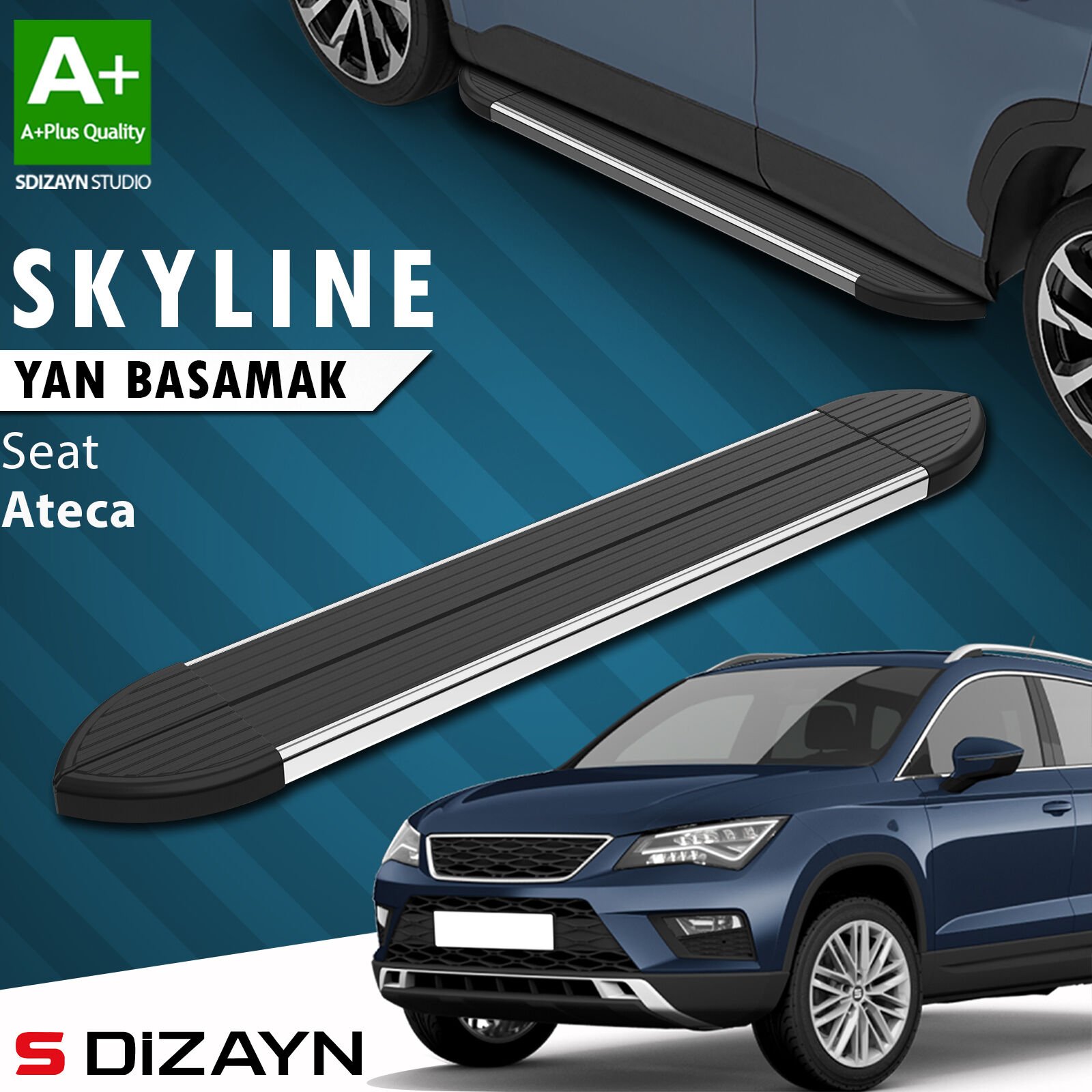 S-Dizayn Seat Ateca Skyline Krom Yan Basamak 173 Cm 2017 Üzeri A+ Kalite