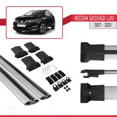 Nissan Qashqai 2017-2021 Arası ile uyumlu FLY Model Ara Atkı Tavan Barı GRİ