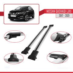 Nissan Qashqai 2017-2021 Arası ile uyumlu FLY Model Ara Atkı Tavan Barı GRİ