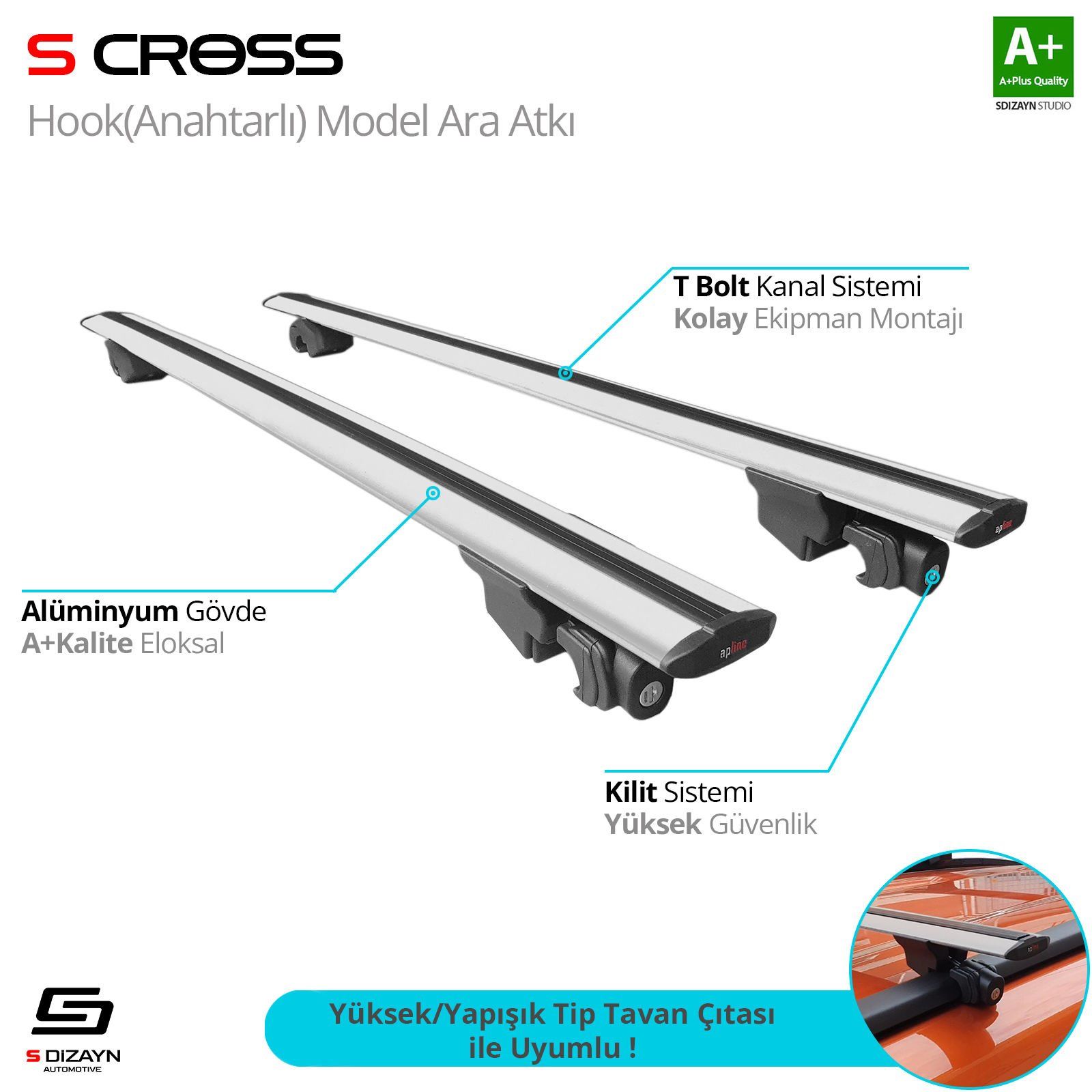 Volkswagen Touran Uyumlu 2015 Üzeri Hook Anahtarlı Model Gri Ara Atkı A+ Kalite Parça