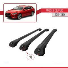 Mazda 6 (GJ1/GL) 2013 ve Sonrası ile uyumlu ACE-1 Ara Atkı Tavan Barı SİYAH 3 ADET BAR