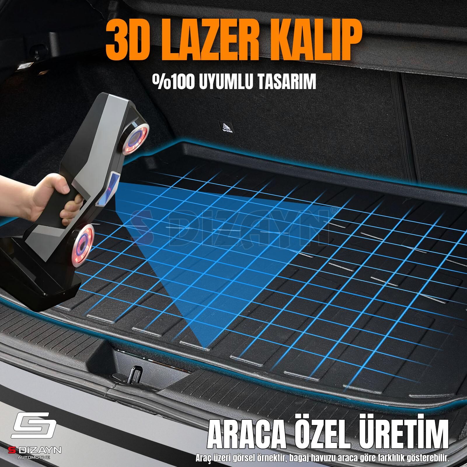 S-Dizayn VW Caddy 3D Pro Bagaj Havuzu 2010-2015 A+ Kalite