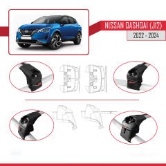 Nissan Qashqai 2022 ve Sonrası ile uyumlu ACE-2 Ara Atkı Tavan Barı GRİ