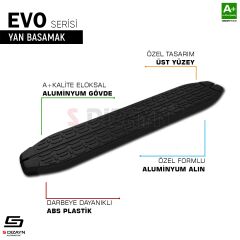 S-Dizayn Dacia Duster 2 Evo Siyah Yan Basamak 183 Cm 2018-2023 A+ Kalite