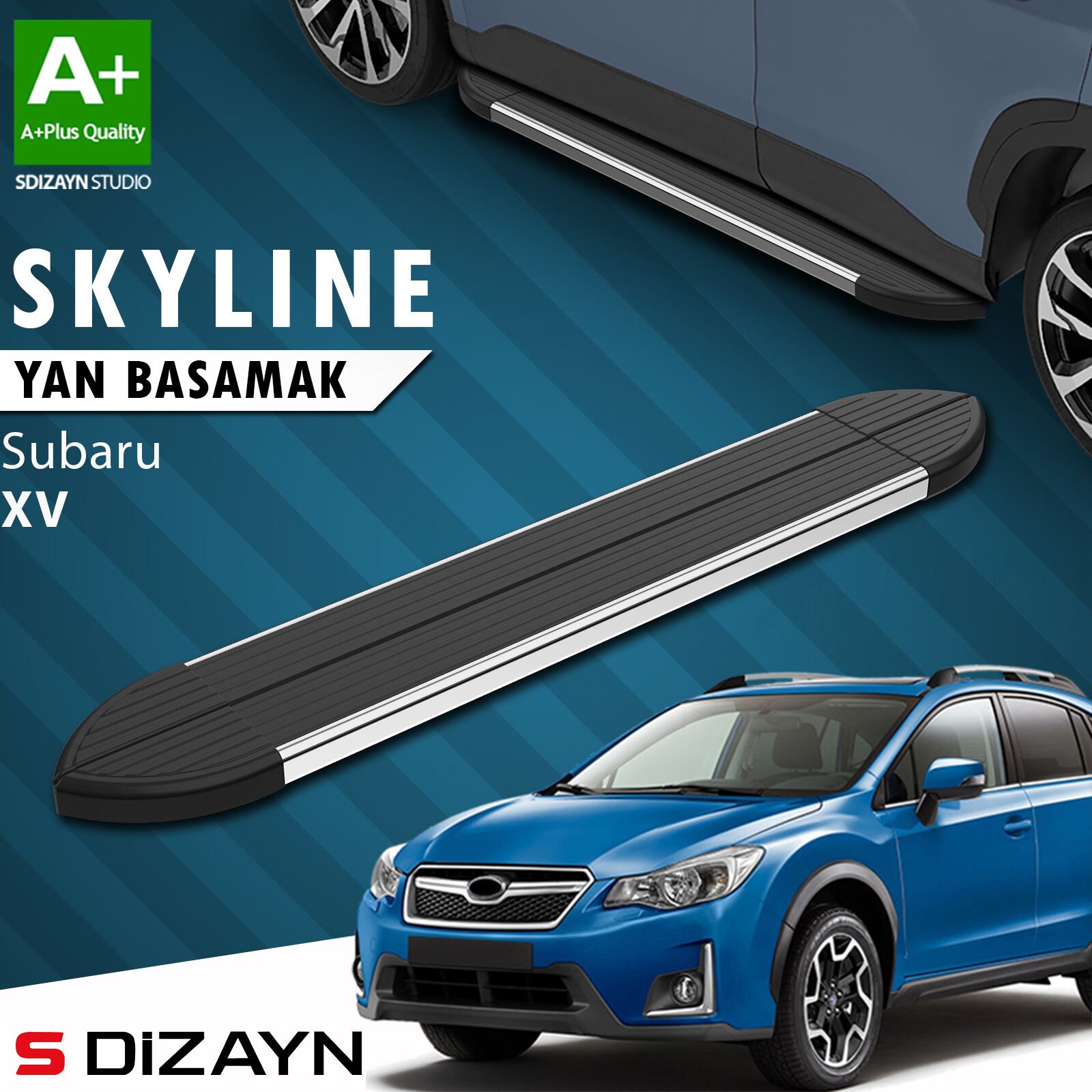 S-Dizayn Subaru XV Skyline Krom Yan Basamak 173 Cm 2011-2017 A+ Kalite