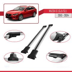 Mazda 6 (GJ1/GL) 2013 ve Sonrası ile Uyumlu FLY Model Ara Atkı Tavan Barı GRİ