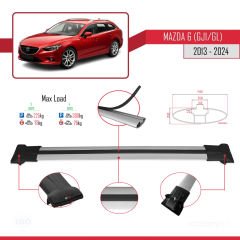 Mazda 6 (GJ1/GL) 2013 ve Sonrası ile Uyumlu FLY Model Ara Atkı Tavan Barı GRİ 3 ADET BAR