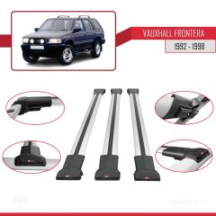 Vauxhall Frontera 1992-1998 Arası ile Uyumlu FLY Model Ara Atkı Tavan Barı GRİ 3 ADET BAR