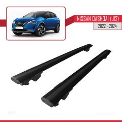 Nissan Qashqai 2022 ve Sonrası ile uyumlu HOOK Model Anahtar Kilitli Ara Atkı Tavan Barı SİYAH