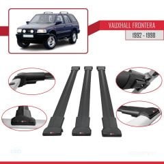 Vauxhall Frontera 1992-1998 Arası ile Uyumlu FLY Model Ara Atkı Tavan Barı SİYAH 3 ADET BAR