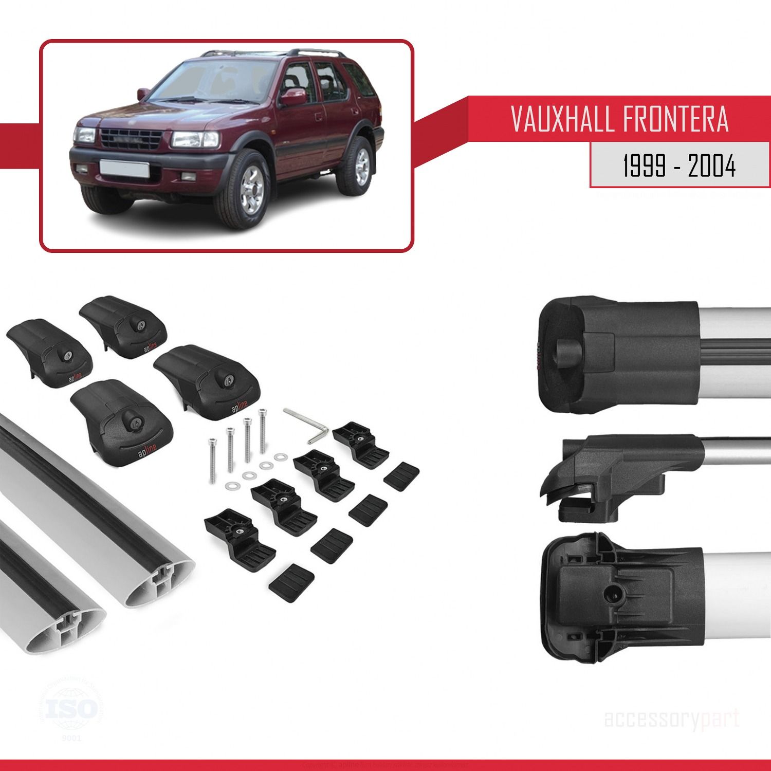 Vauxhall Frontera 1999-2004 Arası ile uyumlu ACE-1 Ara Atkı Tavan Barı GRİ