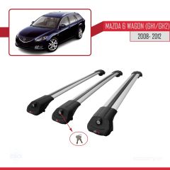 Mazda 6 Wagon (GH1/GH2) 2008-2012 Arası ile uyumlu ACE-1 Ara Atkı Tavan Barı GRİ 3 ADET BAR